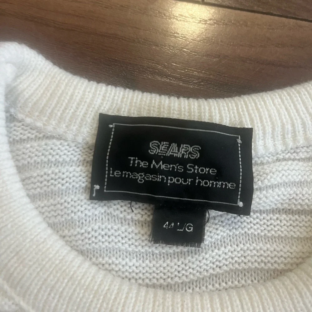 Vintage grandpa crewneck knit striped abstract design sears men’s store  large - Picture 3 of 4